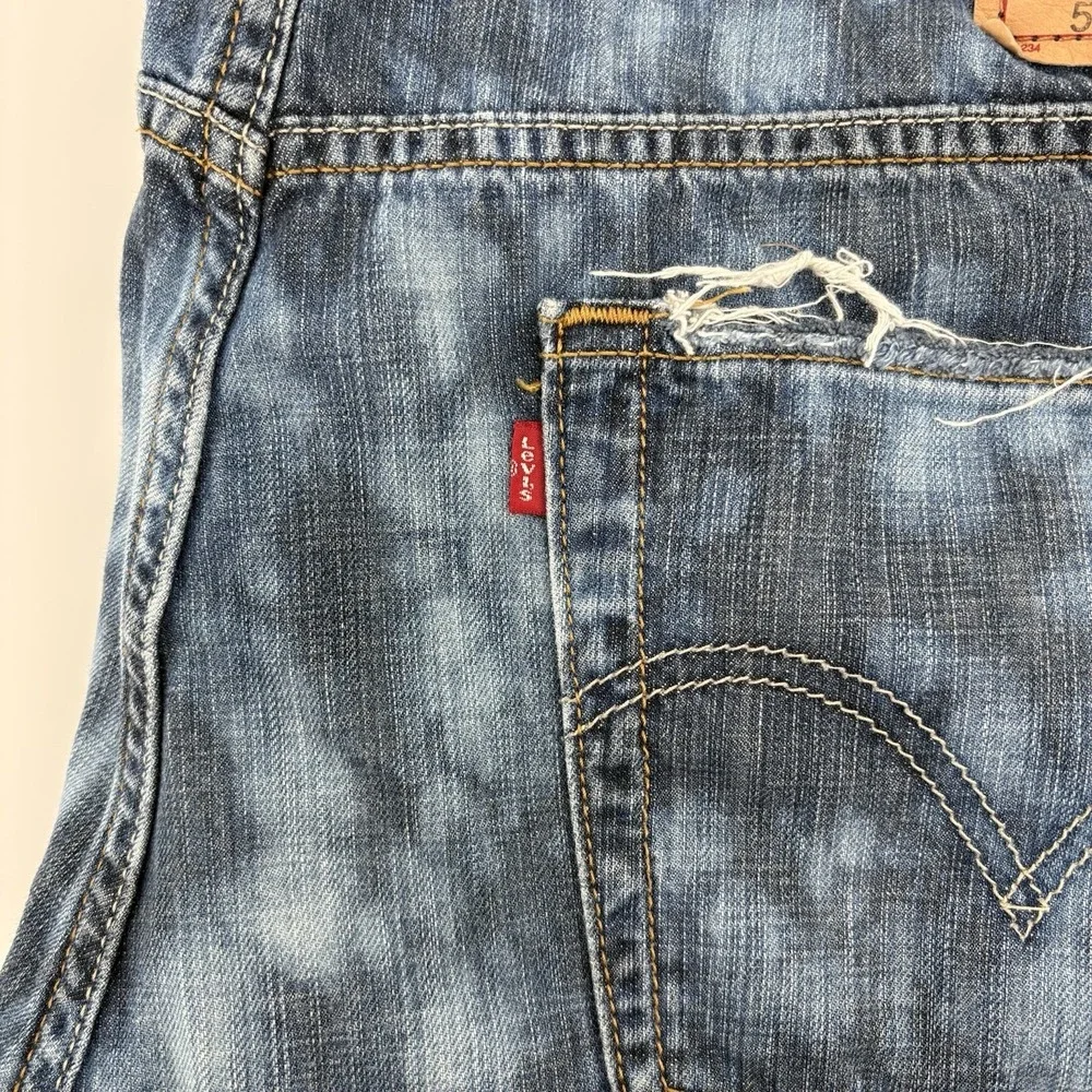 Levi's 514 Men's Jeans 36x32 Bleached Denim Slim‎ Straight Fit Distressed